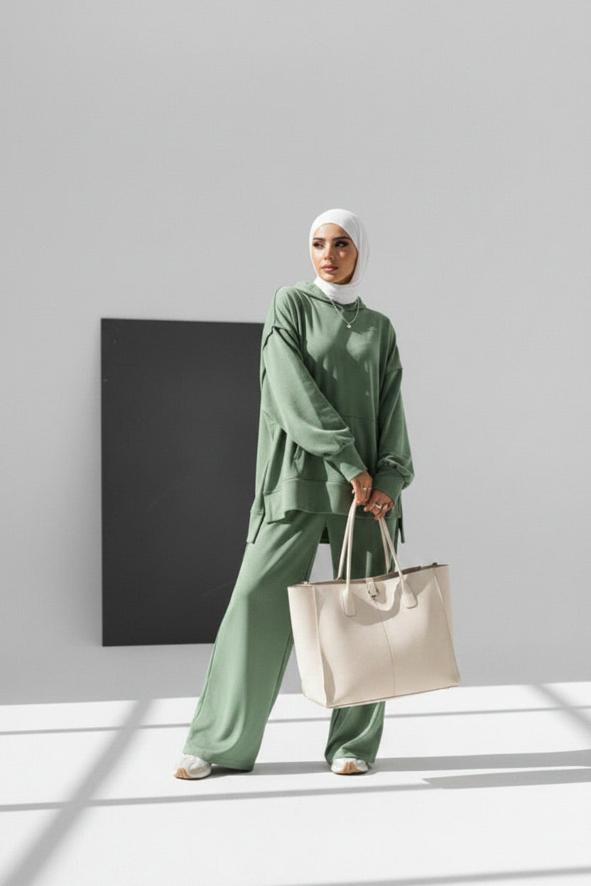 Mint Textured Modest Lounge Set