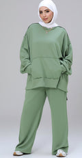 Mint Textured Modest Lounge Set