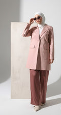 Pink Tailored Suit Set with Freesize Satin Pants | Revert